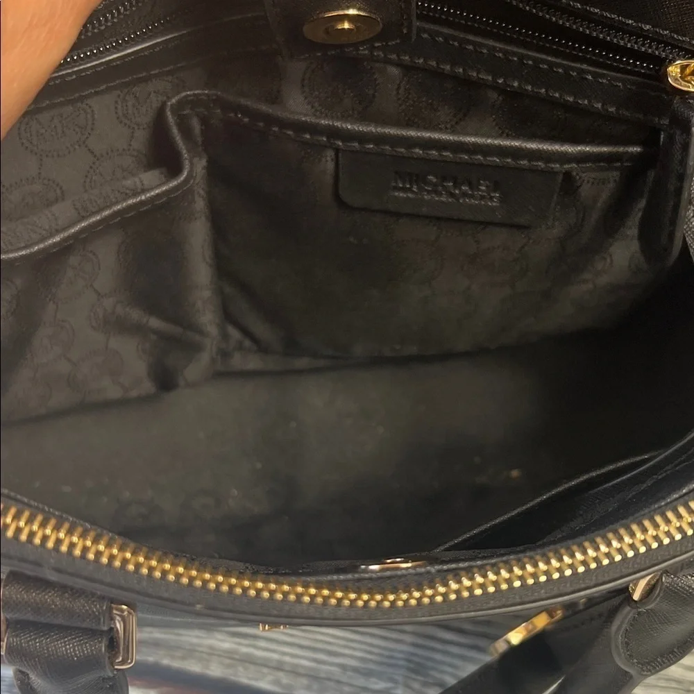 Michael Kors Sheila Large Satchel with Gold Color Accent